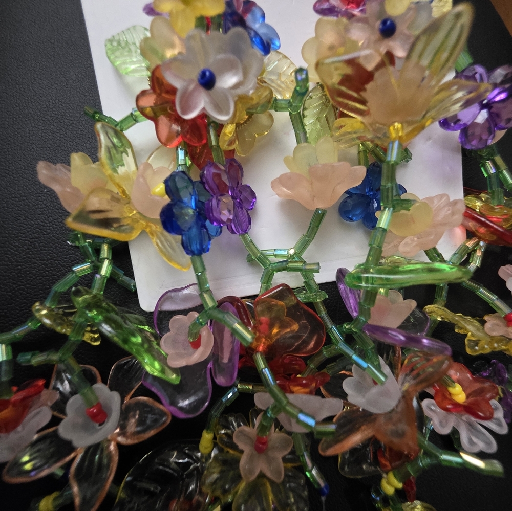 Floral Multicolor Earings. Fun. Crafty. Crazy. Unique. Cruise Ship. Unusual. - Picture 5 of 8